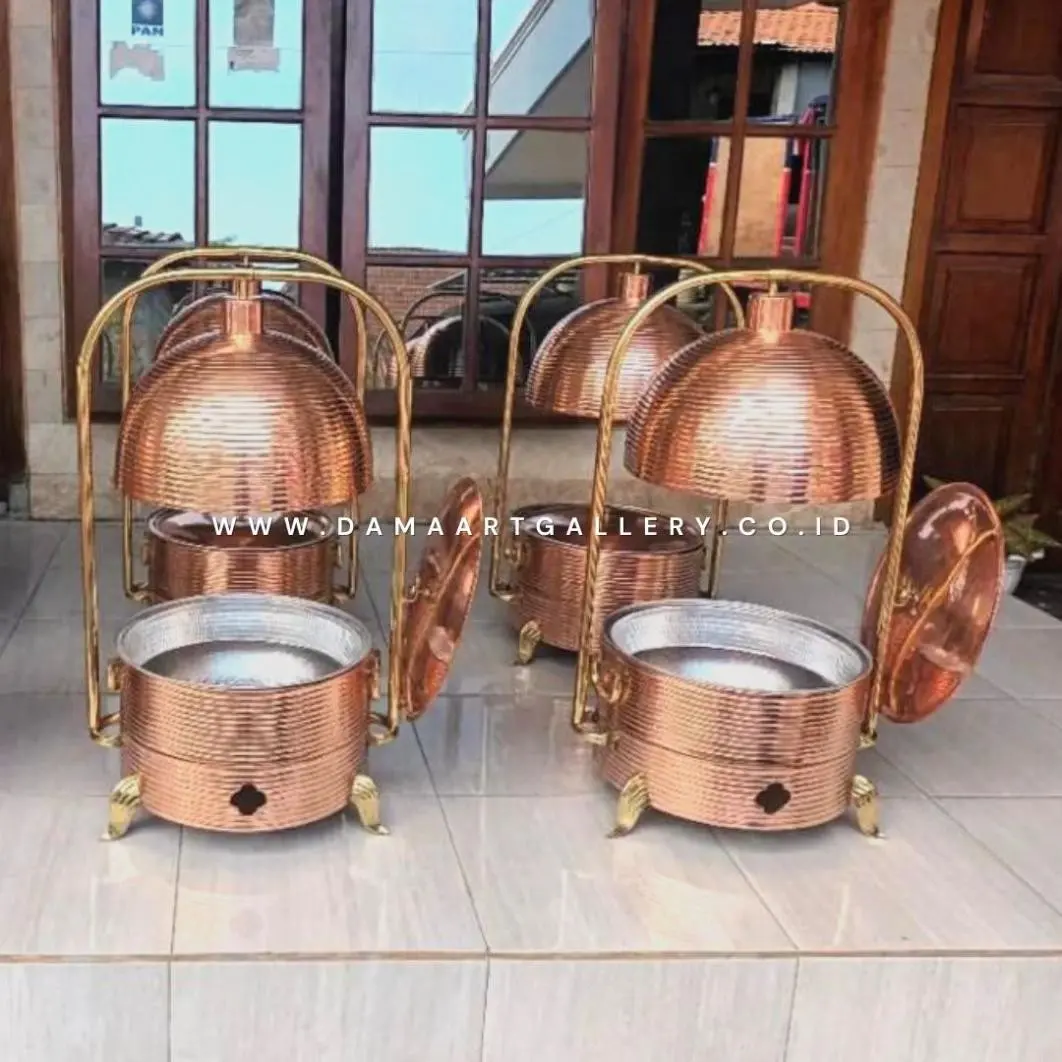 Chafingdish Tembaga Motif Garis